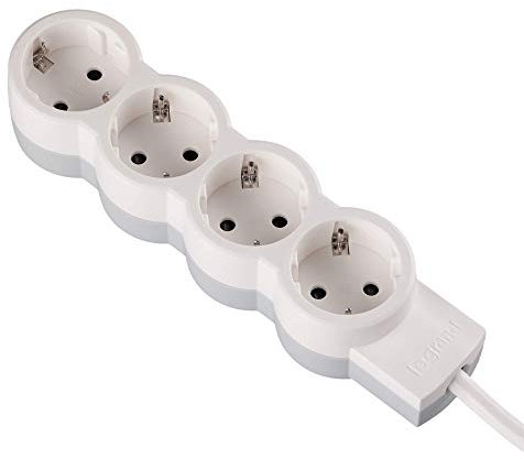 Legrand 4-fach Tischsteckdosenleiste Tischsteckdose Wandsteckdose mit oder ohne Zuleitung (4-fach mit 5.0 m Kabel)