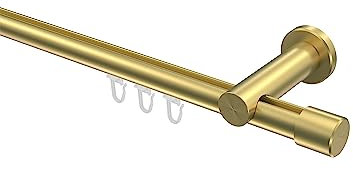 Interdeco Messing Optik Innenlauf Gardinenstange 20 mm Ø Platon Santo, 360 cm
