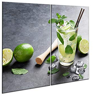 semUp Due Pezzi (30x52 cm ognuno) Piastre protettive Copri-fornelli universali in Vetro temprato Piano Cottura | Proteggi-Piano di Lavoro | Tagliere | by