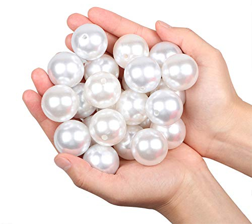 Yixuan Perlen Zum Auffädeln Lose Perlen für Armbänder 15 Stück 30mm Poliert Perlen für Christmas Decoration/Vase Füllstoffe/DIY Schmuck Halsketten/Kleidung Dekoration/Hochzeit/Geburtstag Party