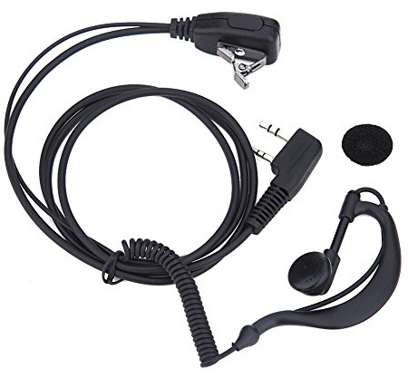 Domybest Écouteur Talkie Walkie 2 Broches Oreillette avec Microphone pour Talkie Walkie BAOFENG UV5R Kenwood
