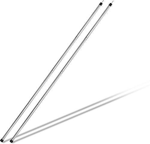 normani Aluminium Zeltstange Aufstellstangen 3-Stufen Verstellbar 120/180 und 240 cm - in unter 5 Sekunden montiert - Zeltgestänge für Sonnensegel, Tarps und Tarnnetz Farbe Silber - 2 Stück