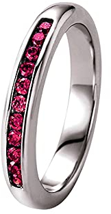 Giorgio Martello Milano Ring Mit Fuchsia Zirkonia, Silber 925 Pink, 50 925 Sterling Silber