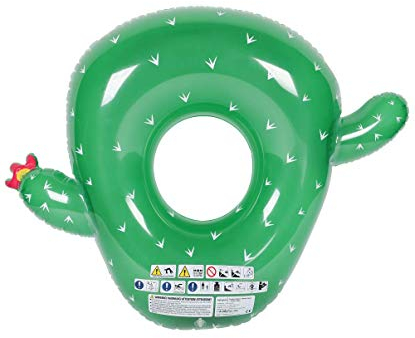 AirMyFun Bouée Gonflable Ronde XXL pour Piscine & Plage Ultra Confort, Flotteur Deluxe - Cactus ø130cm