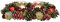 Adventsgesteck Weihnachtsgesteck Herbstgesteck aus Holz und Kunststoff mit Windlicht aus Glas für Teelicht (Bordeaux-grün-Glitter) B34xH9xT14cm