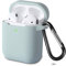 KOKOKA Schutzhülle Hülle Kompatibel mit AirPods 2 & 1, Silikon Schutzhülle Hülle Case für AirPods 2 & 1, LED an der Frontseite Sichtbar Stoßfeste Schutzhülle, Cloud Grey