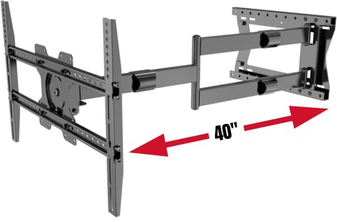 Physix 2100 Long Arm TV Wandhalterung für 32-75 Zoll Bildschirme extra lange Verlängerung bis zu 101,6 cm (40 Zoll) schwere TV Halterung belastbar bis 40 kg vollbeweglich, schwenkbar bis 180° max.VESA