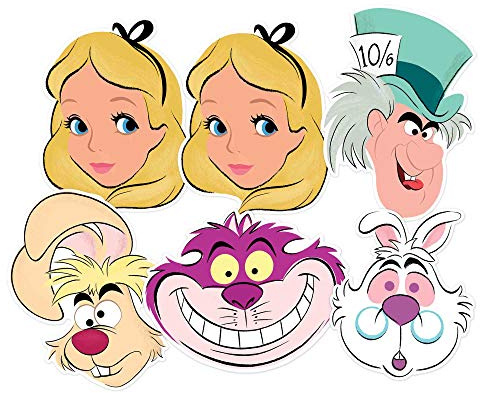 Star Cutouts Ltd Alice in Wonderland - 6 Pack Alice x 2, Cheshire Cat, Mad Hatter, March Hare, White Rabbit For the Birthdays, Fans & Parties Great Talking Point multicolour,25 x 5 x 25 cm