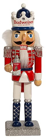 Kurt Adler Budweiser AB6211 Weihnachts-Nussknacker König des Bieres Holz 25,4 cm