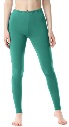 Bellivalini Damen Lange Leggings aus Baumwolle BLV50-198 (Dunkeltürkis, M)