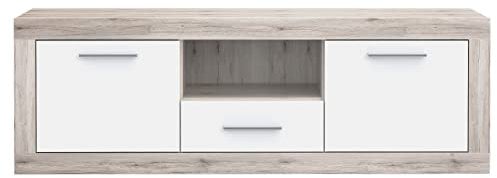 Newroom TV Lowboard Sandeiche TV Schrank Modern - 147,7x49,8x41 cm (BxHxT) - Fernsehtisch TV Board Rack - [Toshio.Four] Wohnzimmer Wohnstube Büro