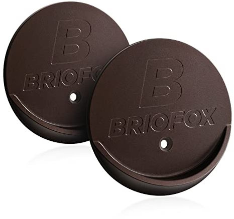 BRIOFOX Lot de 2 supports de tringle à rideau de douche adhésif 3M | Résistant à la chaleur | Étanche | Charge maximale de 27,2 kg – Bronze (tringle non incluse)