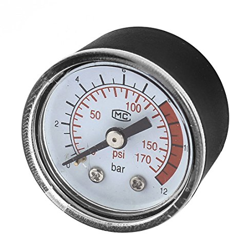 Ruilogod 12 Bar 170 Psi Kompressor Barometer-Messwerkzeug Schwarz