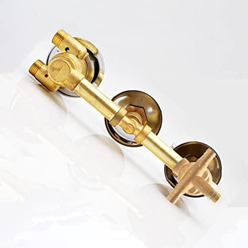 G1/2 Grifo de Ducha Latón Termostático Triple Manija Válvula Control Automático la Habitación Mezclador Desviador 2/3/4/5 Vías, Cartucho Latón, Tornillo Rosca/Intubación (Intubación 3 Salida)