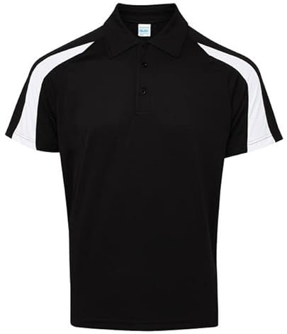 AWDis Cool Contrast Polo Jet Black/Arctic White