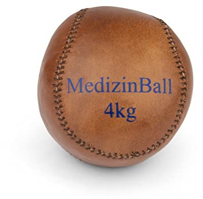 trenas Medizinball 4kg aus Leder | Kompakt | Lederball | Original Medizin Ball | Medizinball Leder | Medizinbälle
