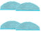 FFYan HEPA Mop Pads Paño para Cecotec Conga 8090 9090 ，Accesorio paño de Limpieza. Pack 4 Trapos Lavables para Robot Aspirador.