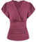 GRACE KARIN Damen Kurzarm Bluse Elegant Slim Fit Plissee-Tops Einfarbige Tunika Bluse Sexy Pullover