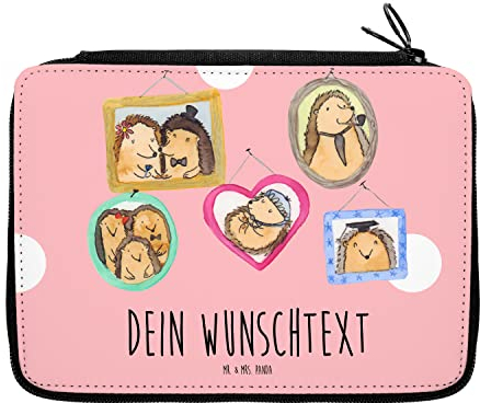 Mr. & Mrs. Panda Personalisierte Federmappe Igel Familie - Personalisierte Geschenke, Papa, Federmäppchen mit Namen, Bruder, Personalisierte
