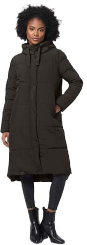 MARIKOO Damen Winterjacke lang Winter Stepp Jacke Mantel Steppjacke warm gefüttert B968 [B968-Soran-Schwarz-Gr.XXL]