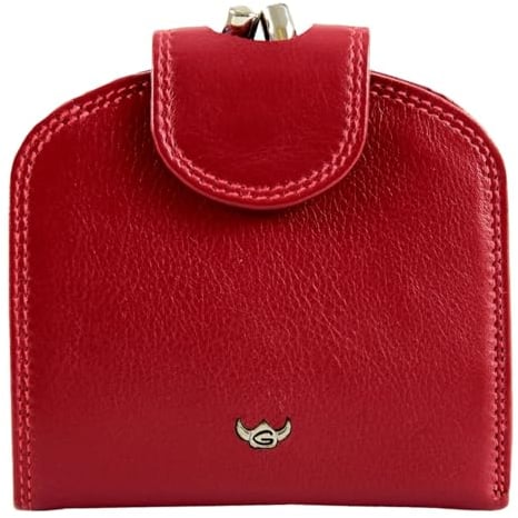 Golden Head Polo RFID Protect French Coin Purse Wallet Red