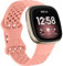 Sport Armband Kompatibel mit Fitbit Versa 3/ Versa 4 Armband/Sense/ Sense2 Armband, Weiches Silikon Ersatzarmband Atmungsaktives Uhrenarmband für Damen Herren (Rosa-2, One Size)