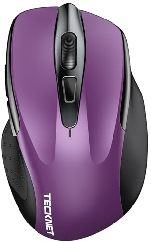 TECKNET Mouse Bluetooth Ricaricabile, Multi-dispositivo Wireless Silenzioso (Tri-Mode: BT 5.0/3.0 + 2.4G), 4800 DPI Ergonomico Portatile per Laptops, Mac OS, Android, Windows