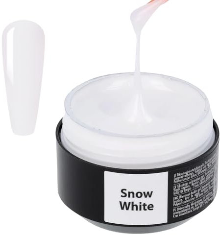 SINCERO SALON Easy Fluid Aufbaugel für Gelnägel - Snow White - Farbgel für Gelnägel - Ideal UV Gel für Nagelverlängerungen Korrekturen French Manicure - Nail Art Gel Nagel - Builder Gel für Nägel 15ml
