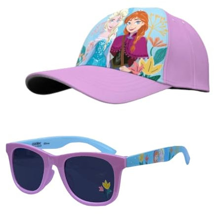 PELLECCHIA 1969 | Set Regalo Cappello regolabile con Visiera e Occhiali Da Sole Per Bambini, Taglia Unica realizzato per (Cotone poliestere, Frozen Rosa)