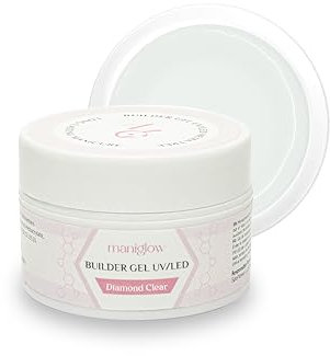 Maniglow Aufbaugel für Gelnägel Diamond Clear - Für Verlängerung und Verstärkung - Einfach anzuwendendes Nagelgel UV LED - Gel Nägel Farben Auswahl - Builder Gel Für Nägel HEMA-frei - Sicher - 15 ml