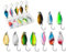 WERIGONI Lot de 10 Leurres de Pêche à la Truite avec Boîte à Matériel, Crochet Simple, Leurre de Pêche à la Truite, Cuillère 2,5 g/3,5 g/5 g