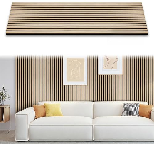 Ollewiellan Akustikpaneele 0.72㎡ Wandpaneele Holz Walnuss und Filz 120x60CM Holzpaneele,Wandverkleidung holz für Studio und Zuhause Innenwanddekoration –Wandpaneele Walnuss