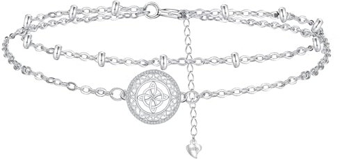 Hifeeled Bracciale Nodo Celtico Donna Argento 925 Bracciale Antiallergici Regali per Donna Moglie Figlia - Regolabile |16cm+4cm|