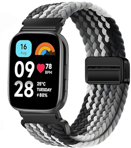 Issinlky cinturino in nylon intrecciato per Xiaomi Redmi Watch 3 Active, cinturino elastico per Xiaomi Redmi Watch 3 Active