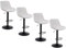 Ermnois Juego de 4 taburetes Altos de Cocina taburetes de Bar giratorios con Respaldo,sillas de Bar Modernas Ajustables,Taburete Alto sin Brazos de Piel sintética para Isla de Cocina,Color Blanco