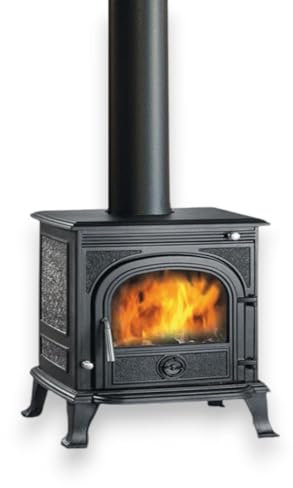 Briconess.com Stufa a Legna in ghisa 10 kw 63x43xH63 cm con Scarico fumi Superiore e Posteriore