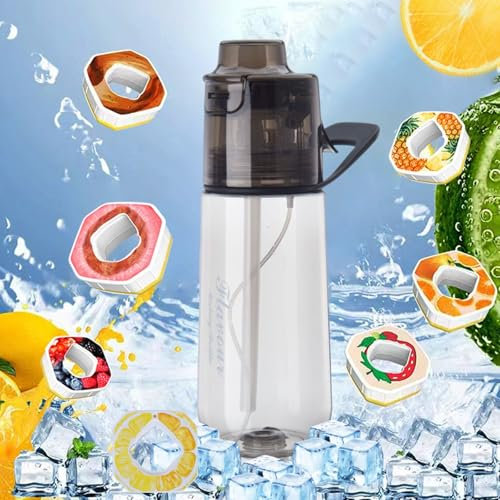 Trinkflasche mit Geschmack, 750ML Luft Wasserflasche mit 7 Pods, Air Bottle, Up Flasche mit Geschmack, Trinkflasche Geschmack, Water Bottle with Flavor, Wasserflasche mit Geschmack(C)