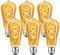 DUTSUGUAR Edison Vintage Glühbirne E27, E27 LED Vintage Dimmbar 4W ST64 Glühbirne E27 LED Warmweiss, LED Glühbirne E27 Vintage Ideal für Dekorative Nostalgie und Retro Beleuchtung, Bernstein- 6 Stück