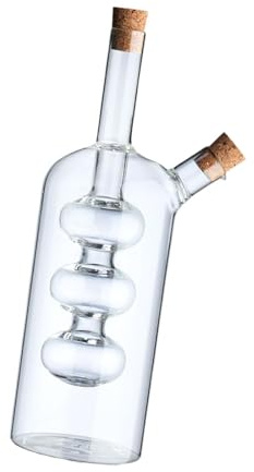Qianly Vinagreras Y Dosificadores de Vinagre, Aceitera 2 en 1 de Cristal Transparente,