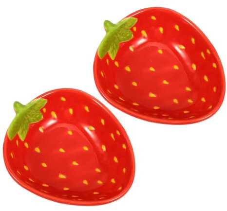 Garneck Tazón De Fresas De Cerámica Plato De Postre Bandeja Decorativa Para Frutas Dulces Snacks Hogar
