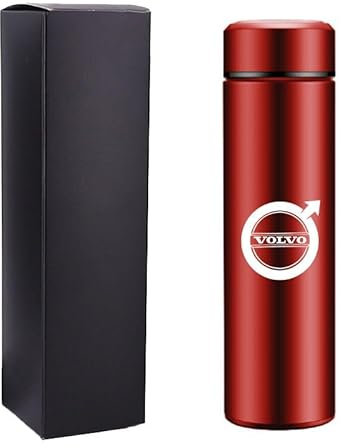 ZCQZSD Auto Edelstahl Thermobecher für Volvo V40 2016-2020,500ml Travel Mug Autobecher Kaffeebecher Isolierbecher Auslaufsicher to go aus Auto Accessories,Red