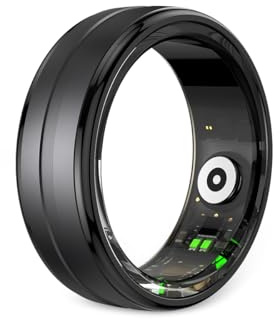 PRIXTON Anillo Inteligente Smart Ring Orbyt Talla 9, Diámetro 19.1 mm, para Hombre y Mujer, Estuche de Carga, Análisis del Sueño/Pulsómetro/Podómetro/Calorías, Impermeable, Android e iOS, Color Negro