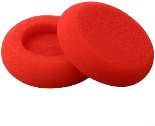 1 Paar runde Ohrpolster, Ersatz-Ohrpolster, Memory-Schaum-Ohrpolster, Ersatzteile, für KOSS Porta Pro KSC75 Kopfhörer, Ohrpolster, Ohrpolster, Schaumstoffkissen (rot)