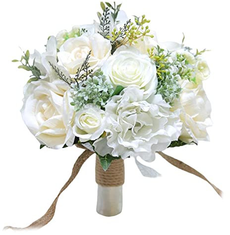 Pleayietoopiatiey Handgefertigte Pfingstrosen, Rosenblumen, Hochzeitssträuße, Brautjungfer, mit Blume