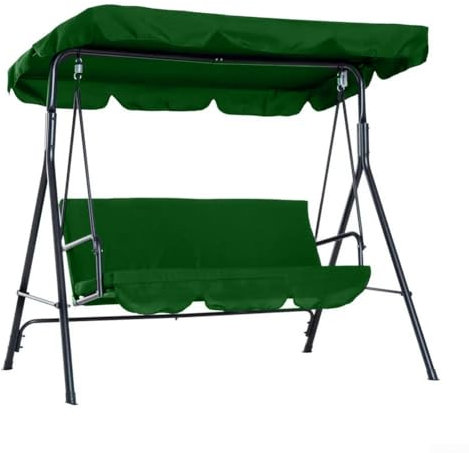YUANGANG Swing Chair Canopy Replacement, Garden Swing Seat Canopy Covers Heavy Duty Rip Proof Waterproof Sun Shade Replacement Awning For Garden Patio Courtyard(small three-seater Dark green)