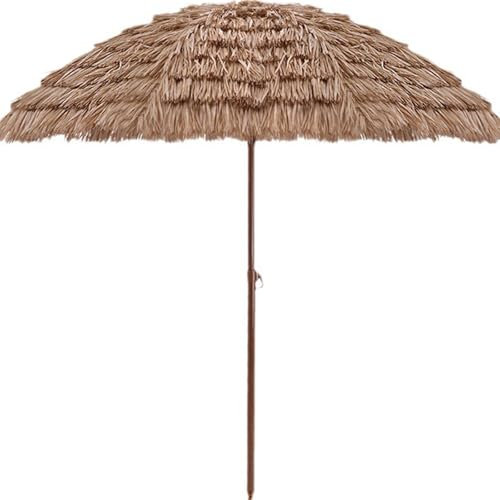JTPMYFT Sonnenschirm, Sonnenschutz, Faltbarer Stroh-Strandschirm Mit Tragetasche for Garten, Balkon, Strand, Terrasse(78.7inch)