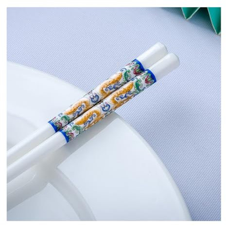 SBCGFY Juego de Palillos de Porcelana China en Caja de Regalo, Reutilizables y Aptos para lavavajillas, con Estuche, de cerámica de Hueso Caja Delicada.