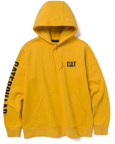 CAT Workwear Men's Caterpillar Trademark Banner Hoodie, Yellow Black, XL