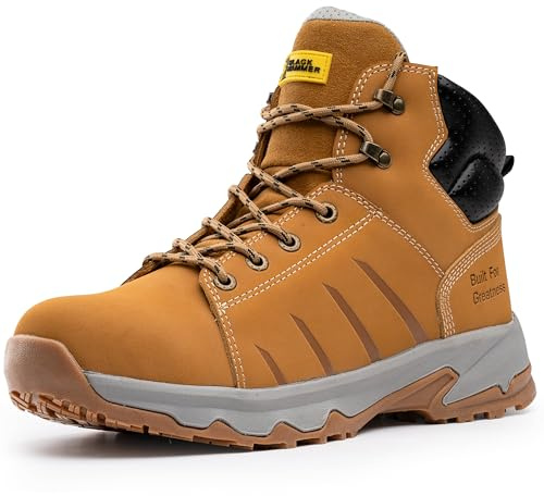 Black Hammer 5827 Men's S3 SR HRO Steel Toe Brown Safety Boots | Steel Toe Cap, Steel Midsole, Heat Resistant HRO Outsole, Slip Resistant, Durable Leather Upper, Heavy-Duty Work Protection