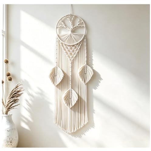 virkwuy Baum des Lebens Traumfänger, handgefertigter Boho Wandbehang